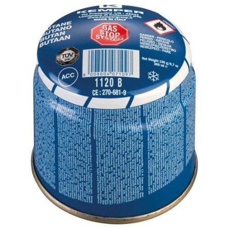Cartouche de gaz butane 190g système stop gaz