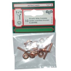 Rivet t.f. cuivre 3x15 x10