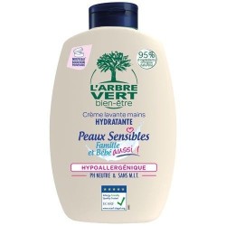 Arbre vert creme lavante main peaux sensibles bio pompe 300