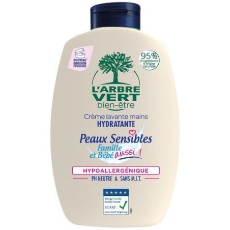 Arbre vert creme lavante main peaux sensibles bio pompe 300