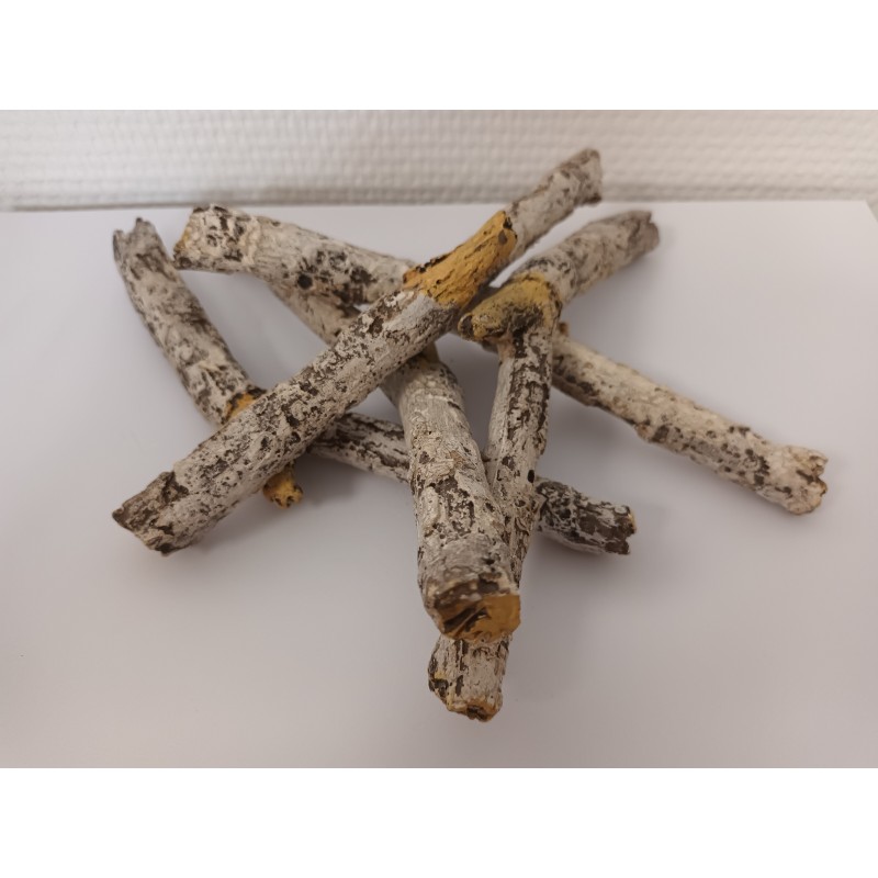 Lot de 5 bûches décoratives imitation bouleau pour cheminée électrique