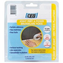Joint étanchéité préformé 3m35 x15mm blanc
