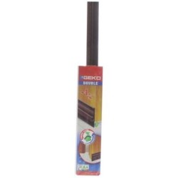 Bas de porte adhésif rigide+bavette pvc souple 100cm marron
