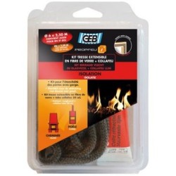 Kit tresse fibre verre extensible Ø6mmx2.50m + collafeu