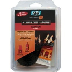 Kit tresse fibre verre plate 10mmx2.5m + collafeu