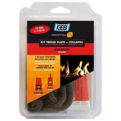 Kit tresse fibre verre plate 15mmx2.5m tube + collafeu