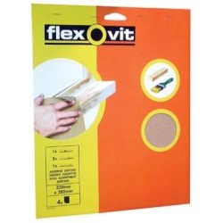 Papier de verre grain moyen x4 sur carte Flexovit