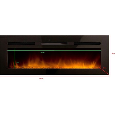 Cheminée décorative encastrable Elysée 5XL 182 cm