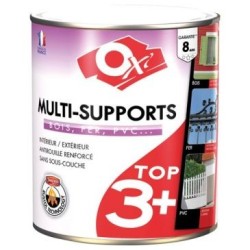 Peinture TOP 3 bois fer pvc satin 2.5L gris foncé