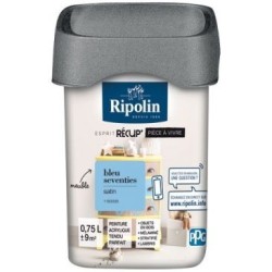 Rip recup pièce à vivre satin 0.75l bleu seventies