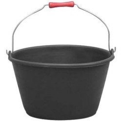 Seau vendange/veau poignée bois 16L noir gradué