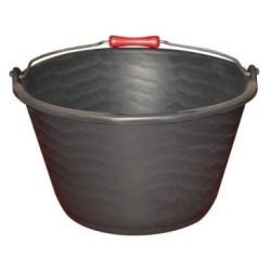 Seau vendange/veau poignée bois 18L noir gradué