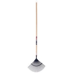 Balai à gazon fil plat 22 dents manche hêtre 130cm