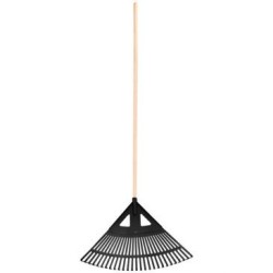 Balai à gazon plastique manche bois 130 cm