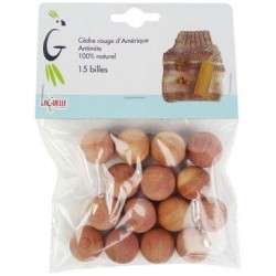 Billes antimites bois cèdre rouge sachet de 15