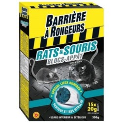 Rats souris bloc appât x15 /nc