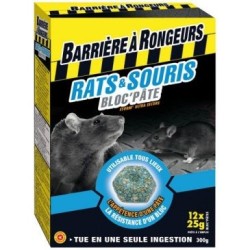 Rats souris bloc pâte appât 300g /nc