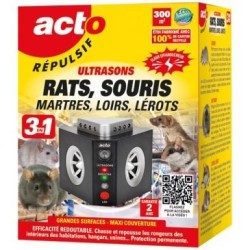 Repulsif ultrasons 3 en 1 maxi couverture grand angle 300m2