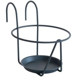 Porte pot soucoupe crochet 16-18cm anthracite