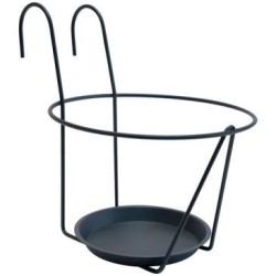 Porte pot soucoupe crochet 25cm anthracite