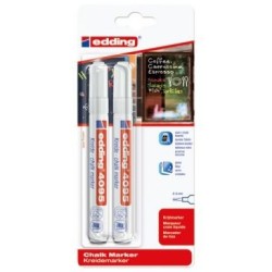 Marqueur craie liquide blanc blister de 2