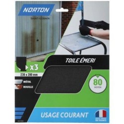 Feuilles toile emeri 230x280 grain 80 norton courants