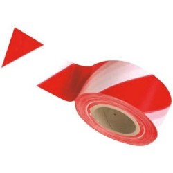 Ruban signalisation chantier rouge blanc 100m x 50mm