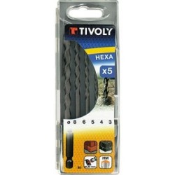 Forets béton hexagonaux coffret de 5p.