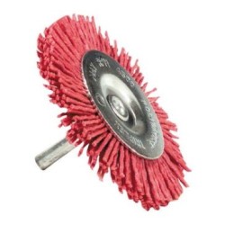 Brosse circulaire 75mm nylon sur tige t6 blister