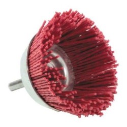 Brosse coupe 65mm nylon sur tige t6 g.80 blister