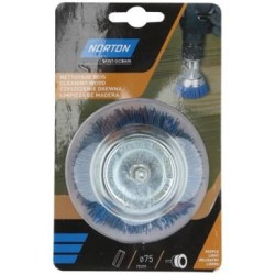 Brosse perceuse coupe nylon bleu 75 Norton