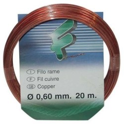 Fil cuivre 0.6mm rouleau 20m sc