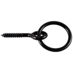 Anneau écurie vis acier zingué noir Ø7x50mm uc1