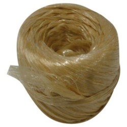 Raphia synthetique beige pelote 100gr 40m env. cavalier