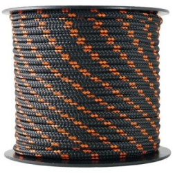 Tresse polyester/polyamide noir/orange Ø3mm 200kg bobine 25m