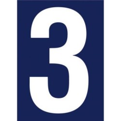 Chiffre adhésif N° rue 3 sur carte