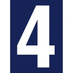 Chiffre adhésif N° rue 4 sur carte