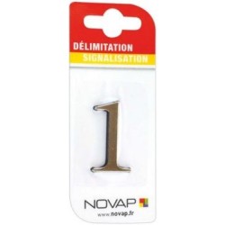 Chiffre autocollant 1 40mm or sur carte