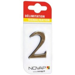Chiffre autocollant 2 40mm or sur carte