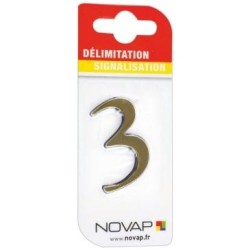 Chiffre autocollant 3 40mm or sur carte