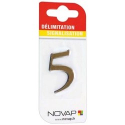 Chiffre autocollant 5 40mm or sur carte