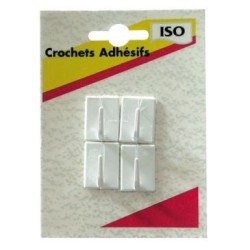 Crochet adhésif mini  x4 blanc 535201