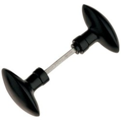 Bouton double olive aluminium noir
