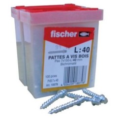 Patte à vis 7x60 bois le 100 en boite