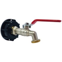 Adaptateur plastique cuve 1000L Ø60 robinet laito 1/4t 20x2