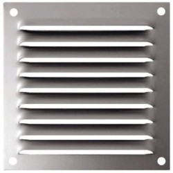 Grille alu anodisé persienne avec  moustiquaire 10x10cm