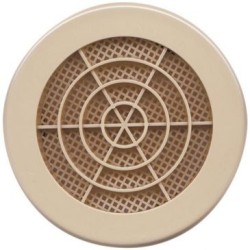 Grille fixe ronde à clipser avec moustiquaire Ø100mm sable