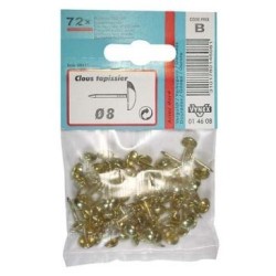 Clou tapissier acier doré 8mm sc x72