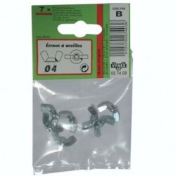 Ecrou à oreilles d.4mm x7 sc