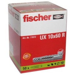 Cheville UX 10x60 R a collerette boite 50p.
